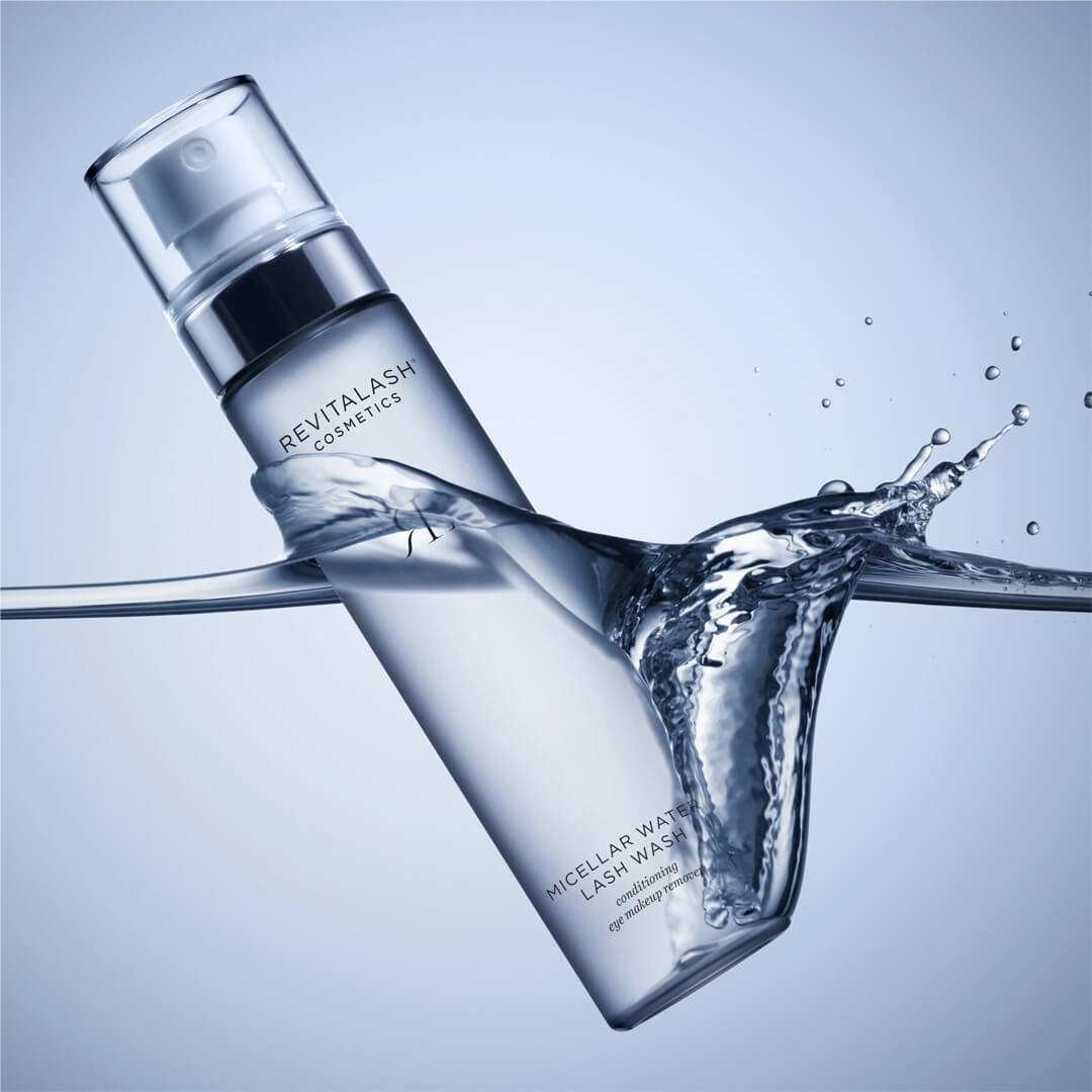 Image of Micellar Water Lash Wash splashing into water