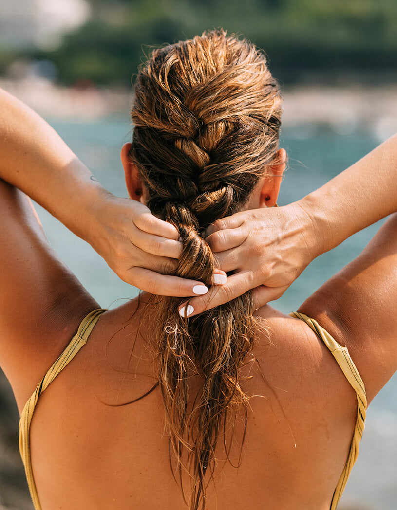 beach hair in a long french braid